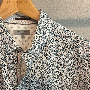 Short Sleeve White Traditional Ted Baker all-over print Woven.